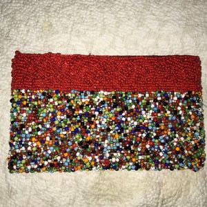 Handmade Multicolored Fun Beaded Wallet/Pocketbook
